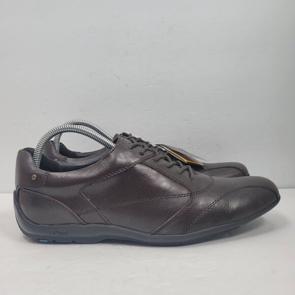 Vionic Hunter Men's Brown Leather Casual  Shoes US Size 10 NWT - Picture 3 of 10